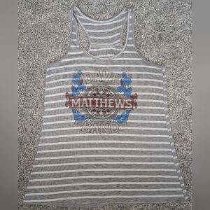 DMB Dave Matthews Band Racerback Tank Top Size Small Grey and White Striped
